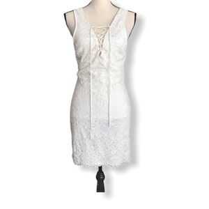 [Lush] White Lace Up Dress